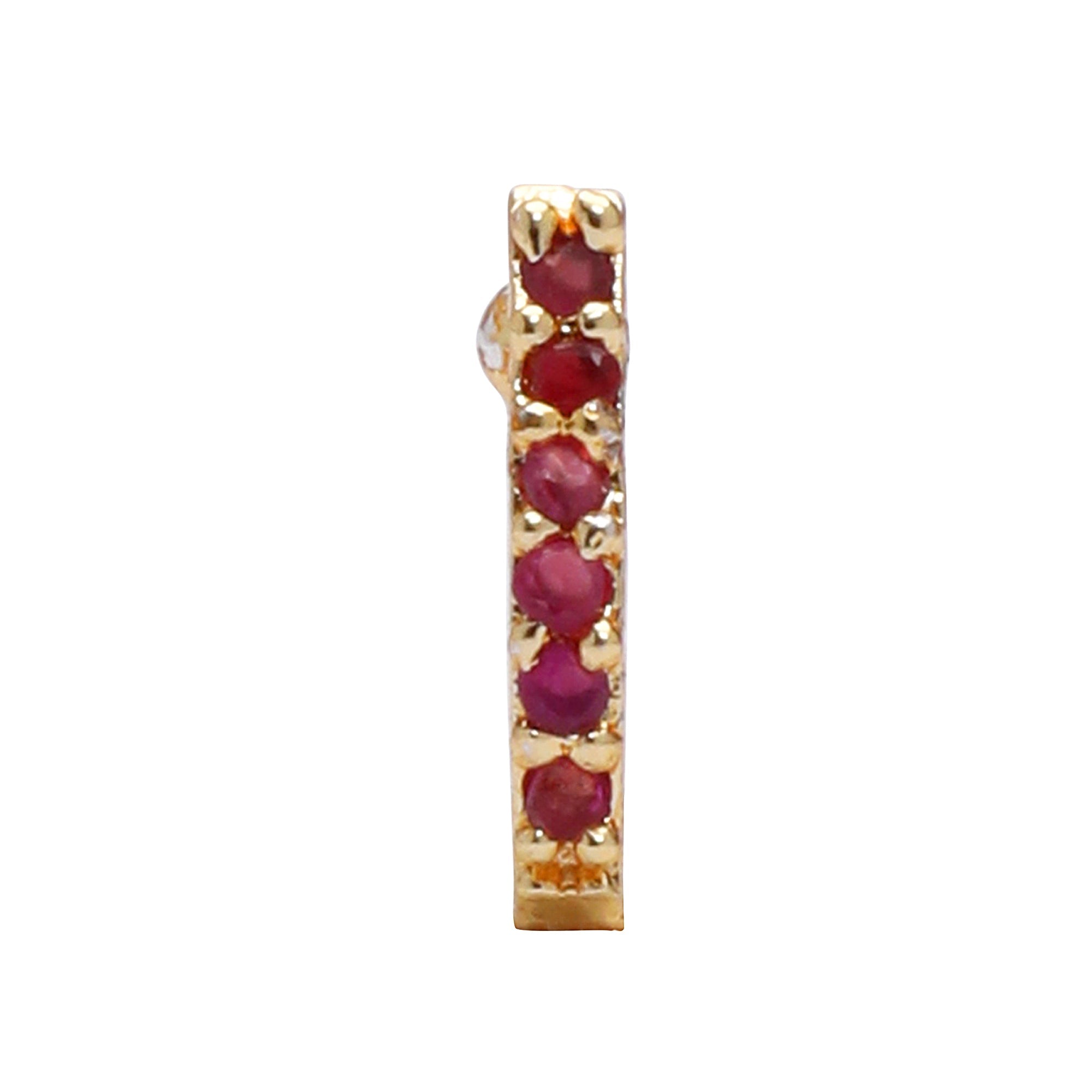 AD CZ Line Pressing Golden Nose Pin (1 CM)