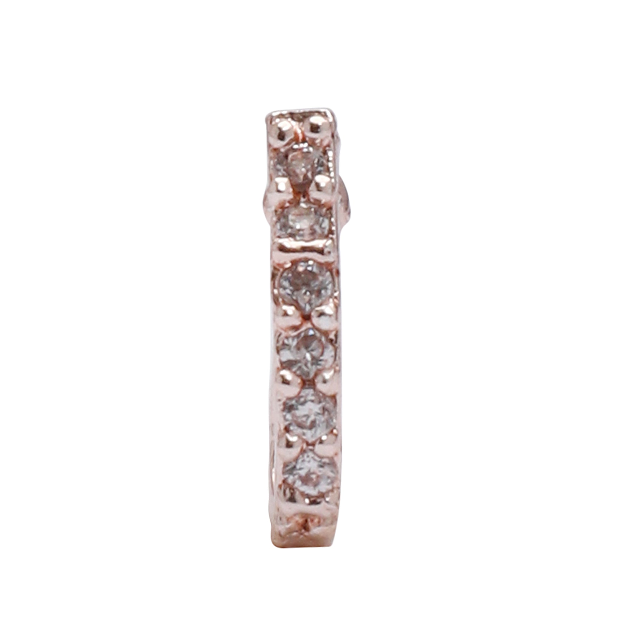 AD CZ Line Pressing Rose Gold Nose Pin (1 CM)