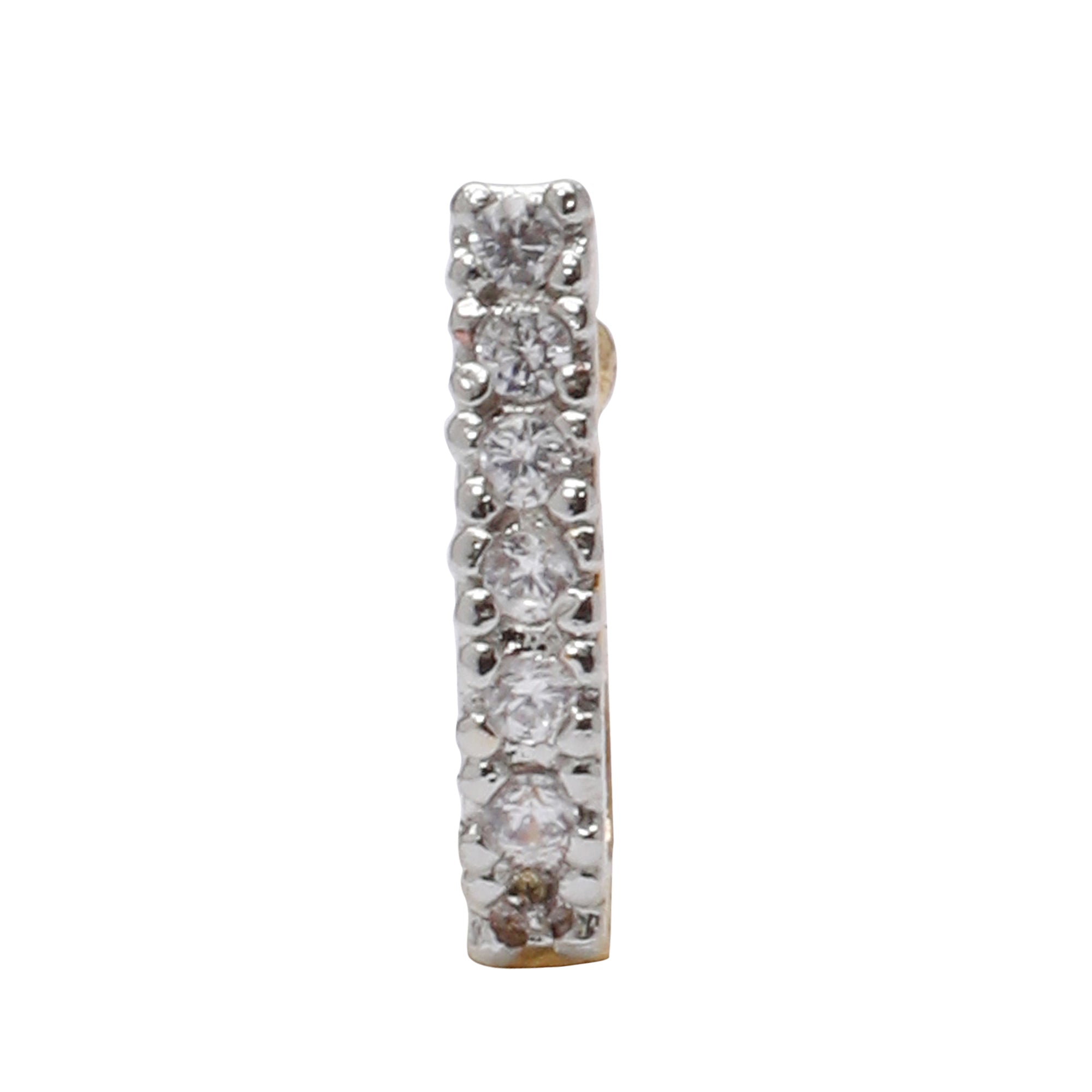 AD CZ Line Pressing Two Tone Nose Pin (1 CM)