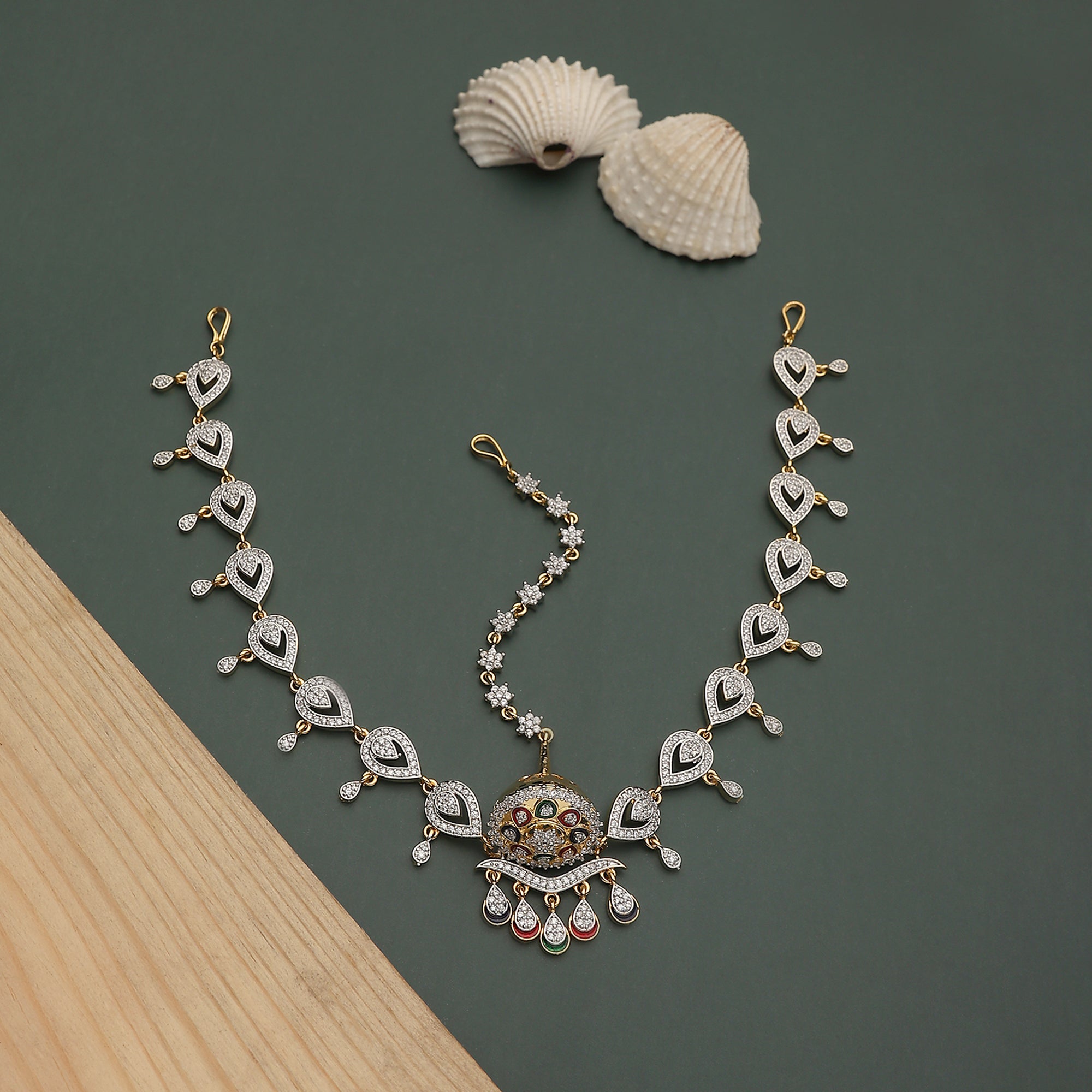 AD Minakari Borla (Matha Patti) - Intricate Headpiece | Opal Touch