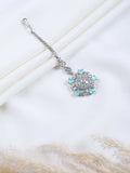 AD Studded Rhodium Plated Maang Tikka