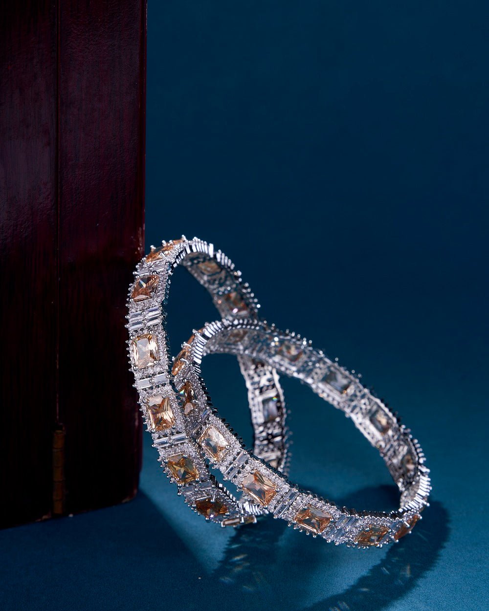 Alluring Party Wear Rhodium Bangles (Pack of 2)