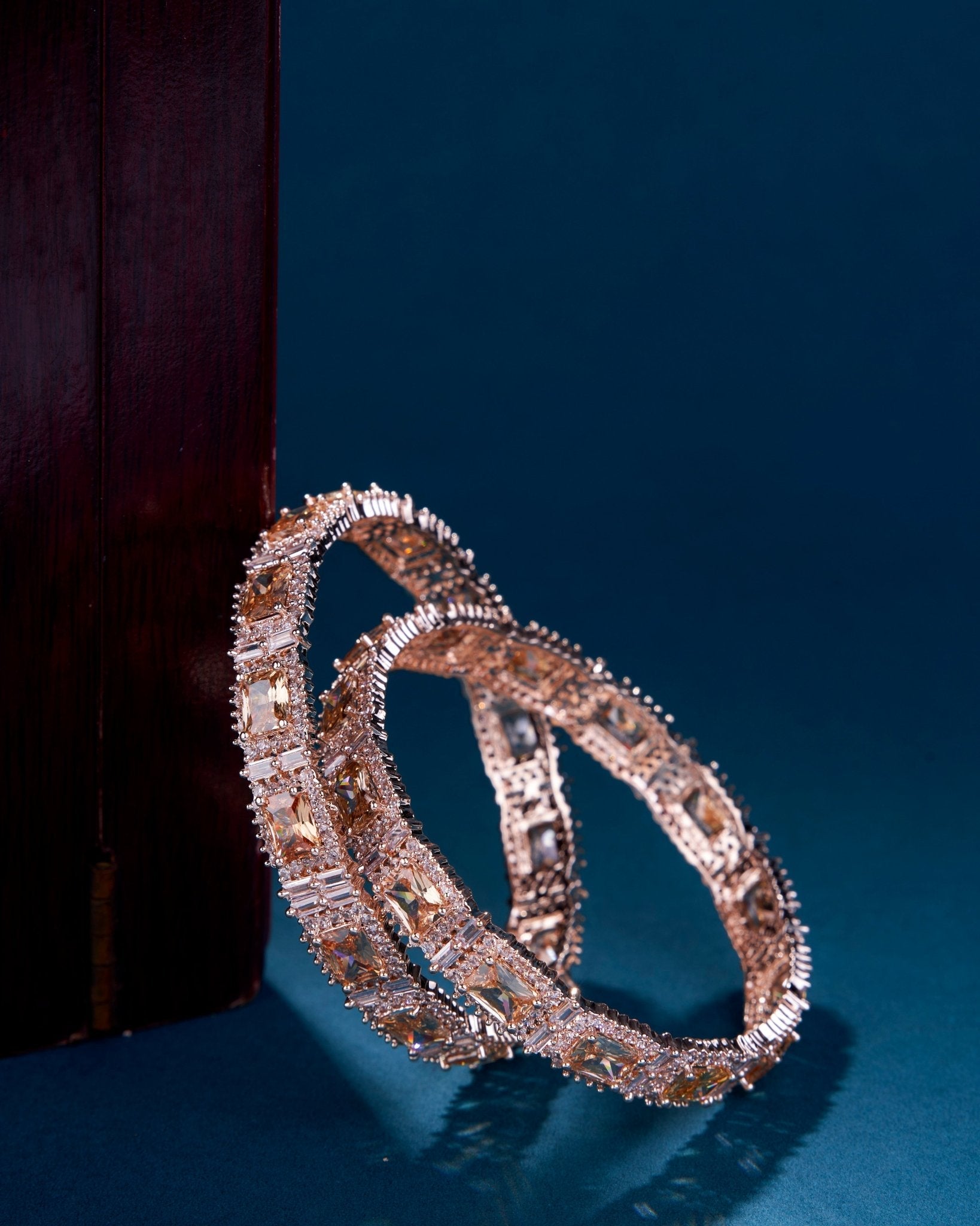 Alluring Party Wear Rose Gold Bangles (Pack of 2)