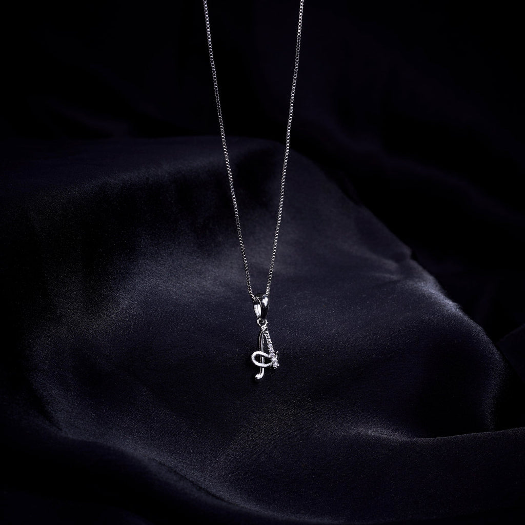 Opal Touch - Alphabet A Rhodium Locket with 18 Inch Chain | Opal Touch - Locket Set