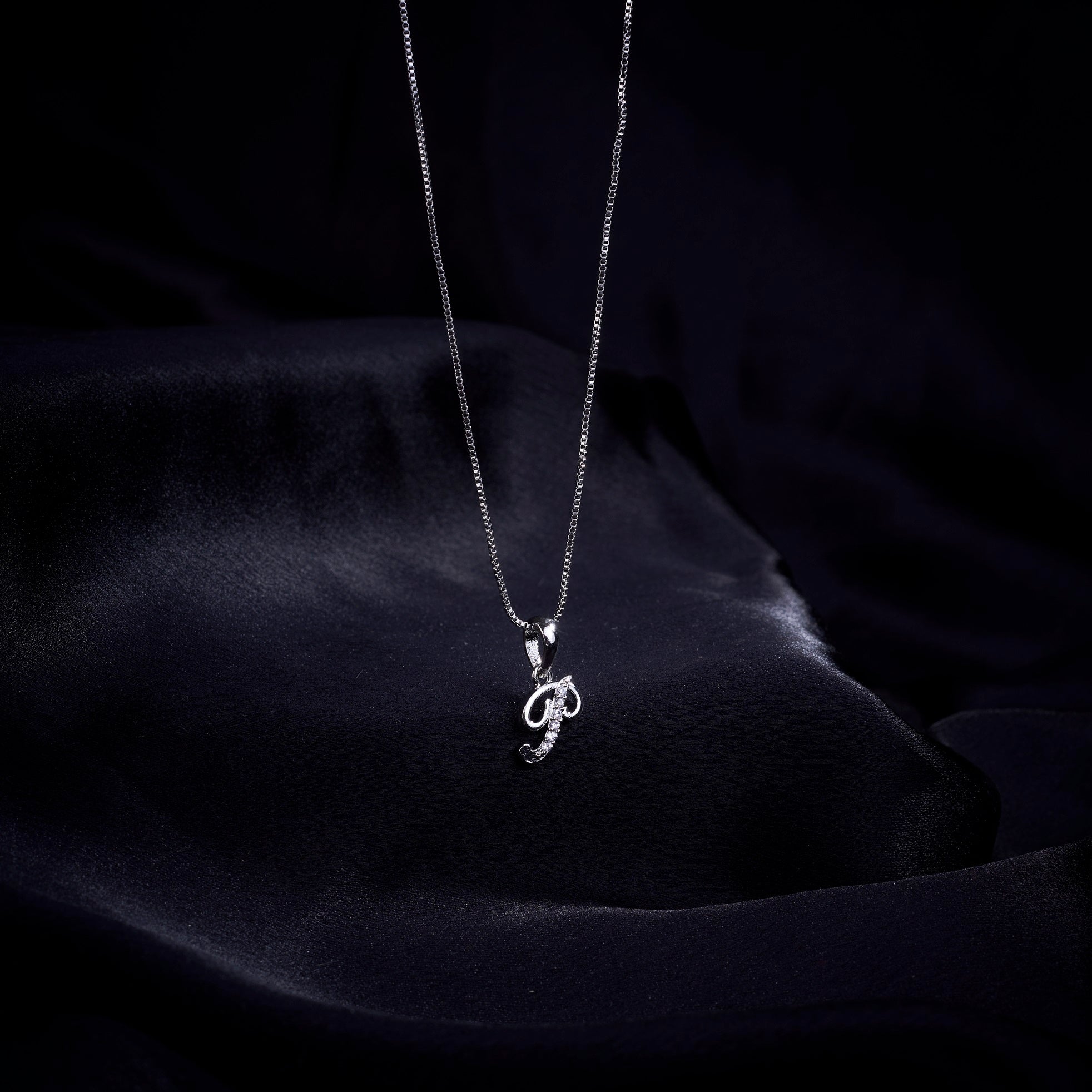 Opal Touch - Alphabet P Rhodium Locket with Chain (18") - Locket Set