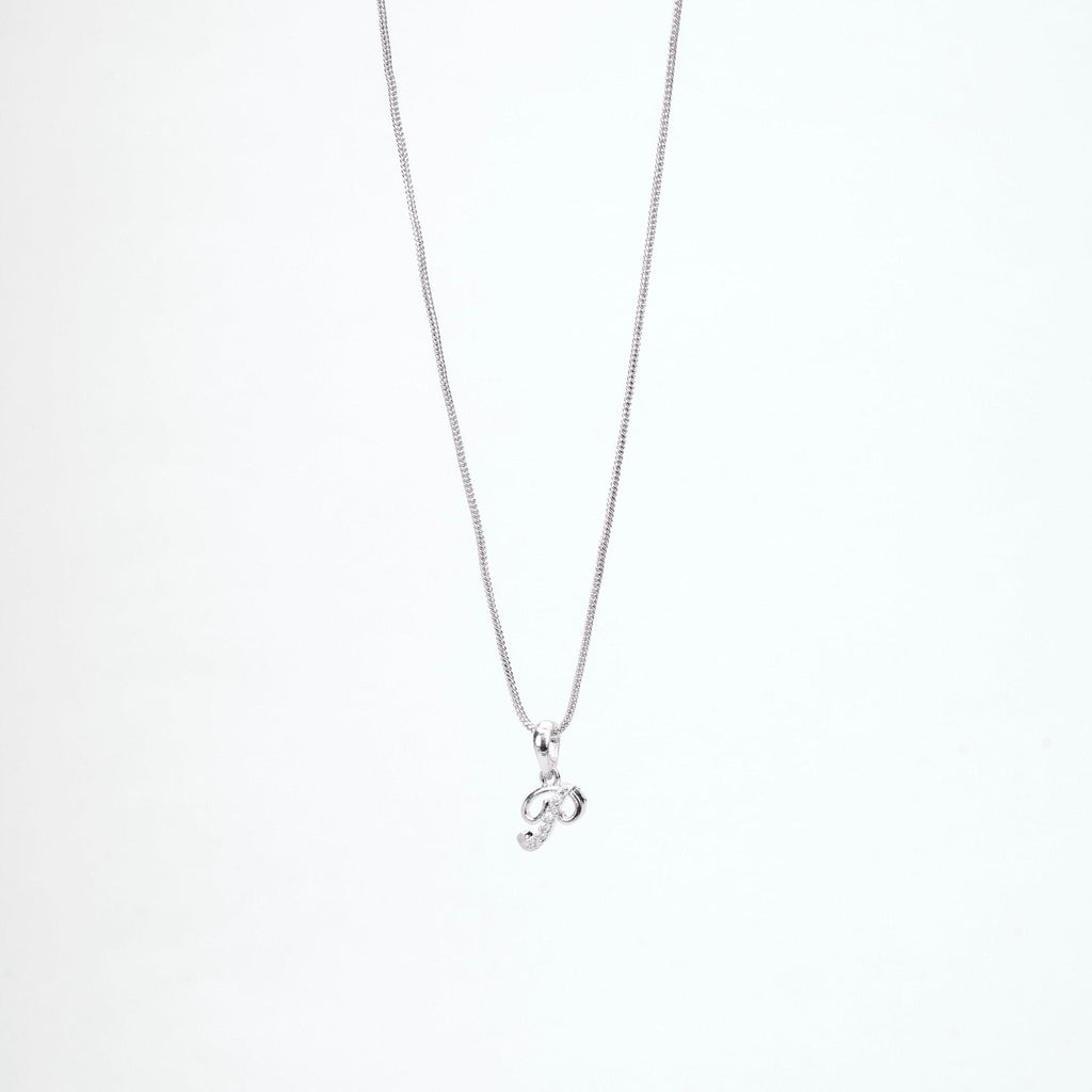 Opal Touch - Alphabet P Rhodium Locket with Chain (18") - Locket Set