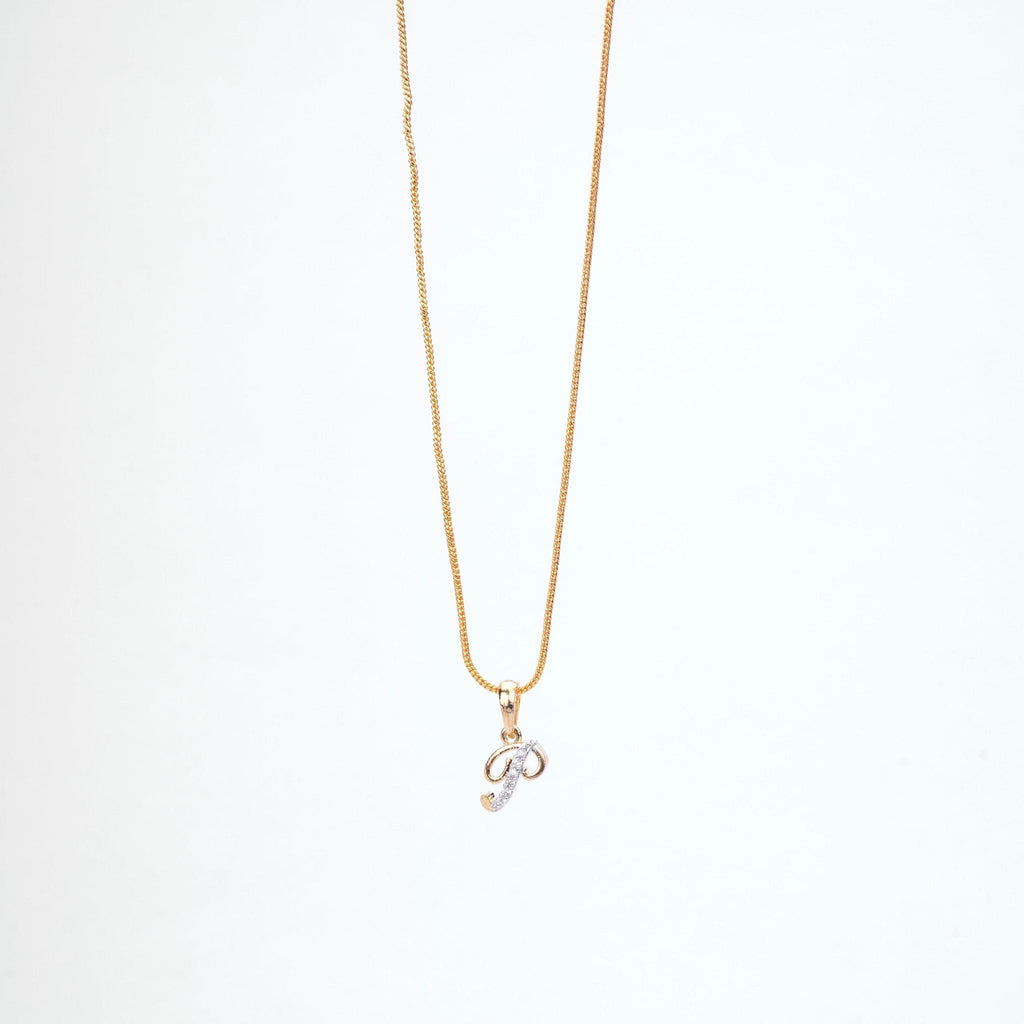 Opal Touch - Alphabet P Two Tone Locket with Chain (18") - Locket Set