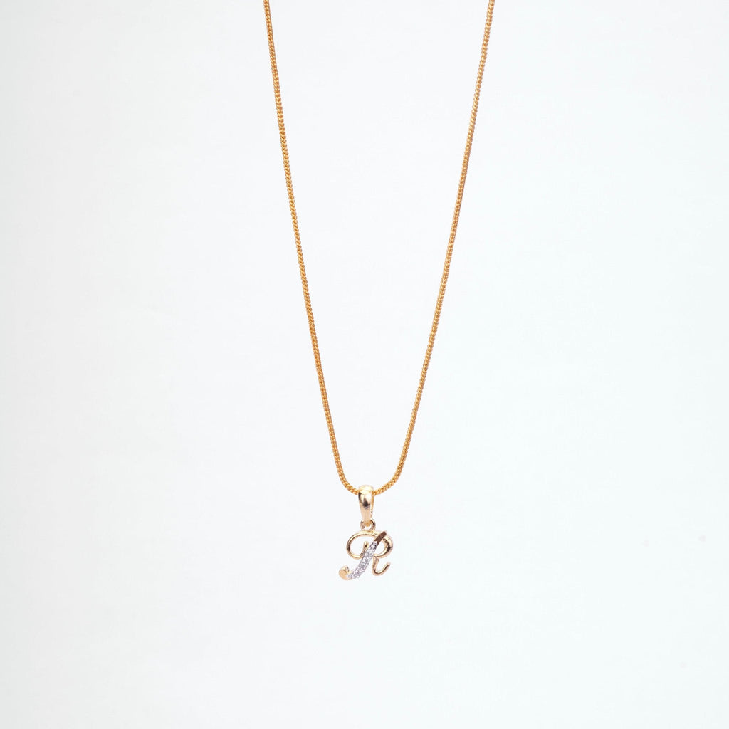 Opal Touch - Alphabet R Two Tone Locket with Chain (18") - Locket Set