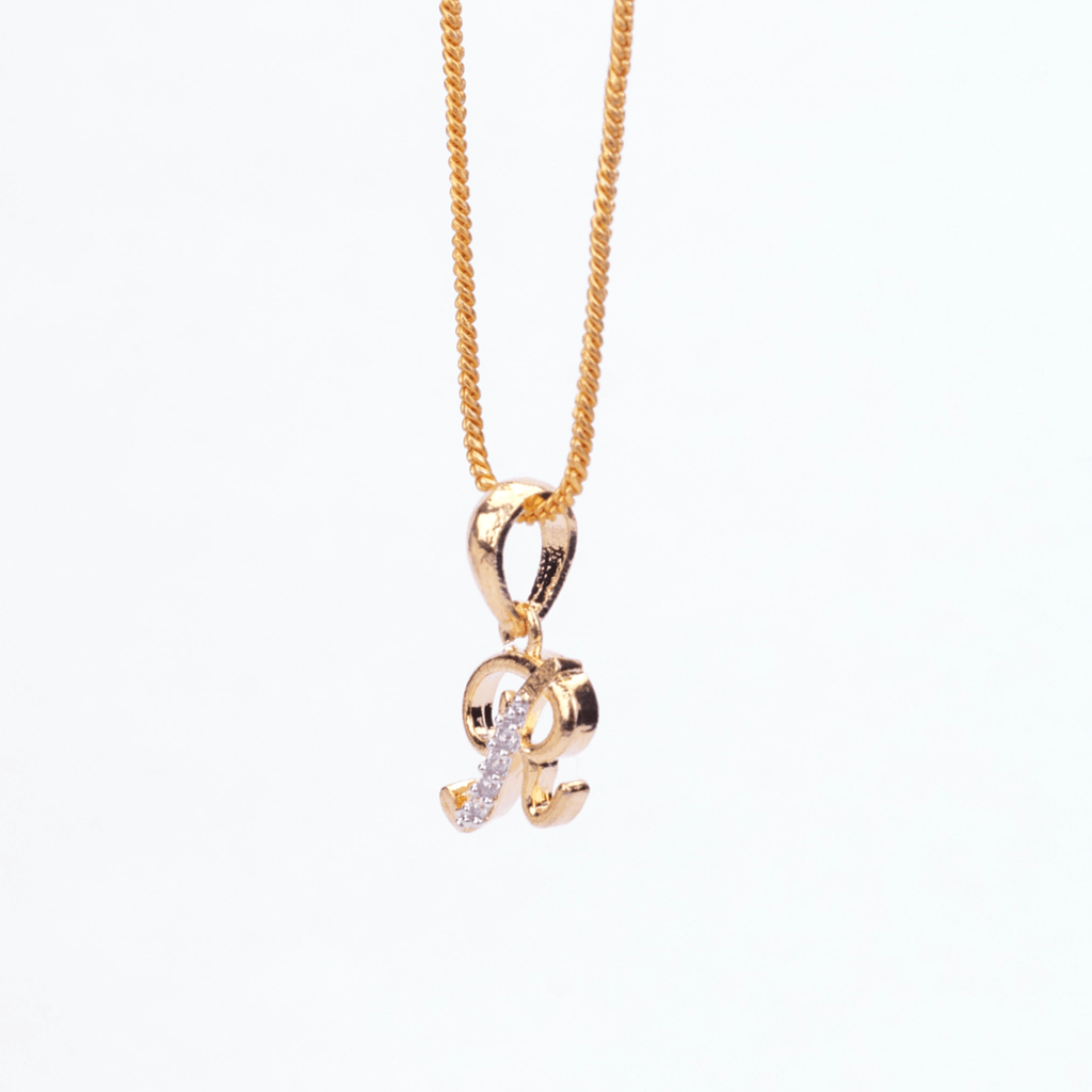 Opal Touch - Alphabet R Two Tone Locket with Chain (18") - Locket Set