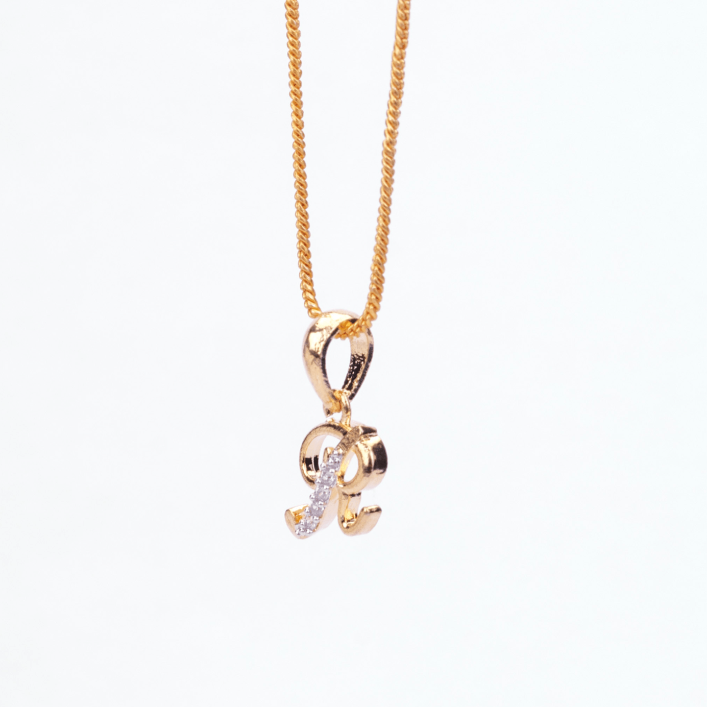 Opal Touch - Alphabet R Two Tone Locket with Chain (18") - Locket Set
