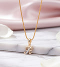 Alphabet R Two Tone Locket with Chain (18") - Opal Touch