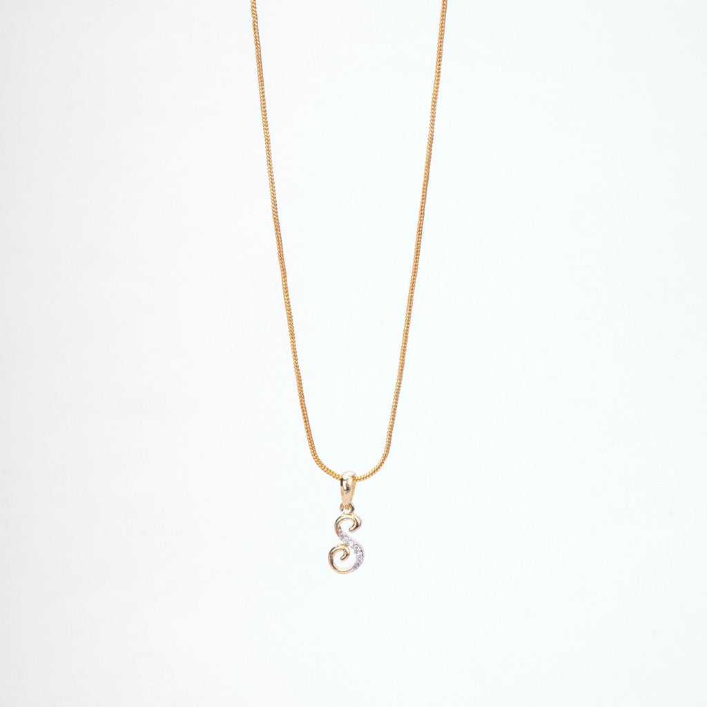 Opal Touch - Alphabet S Two Tone Locket with Chain (18") - Locket Set