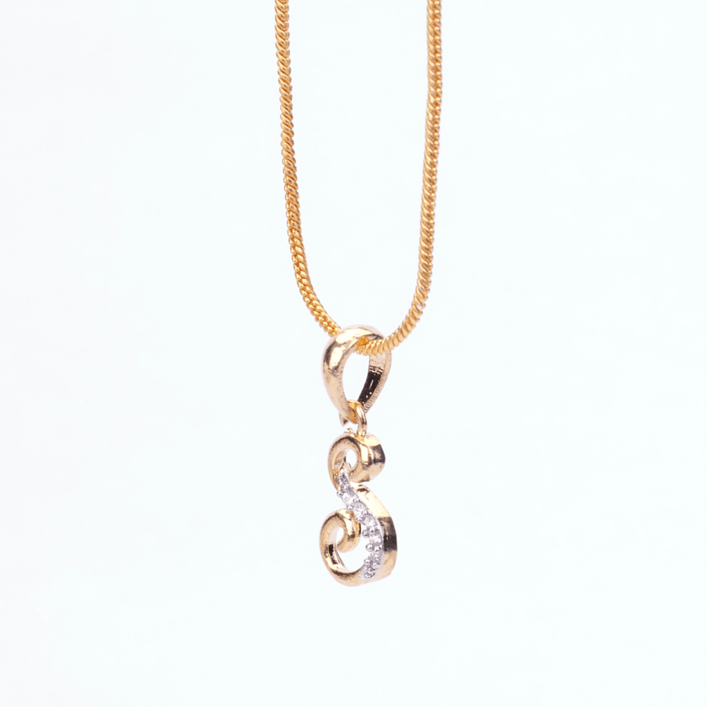 Opal Touch - Alphabet S Two Tone Locket with Chain (18") - Locket Set