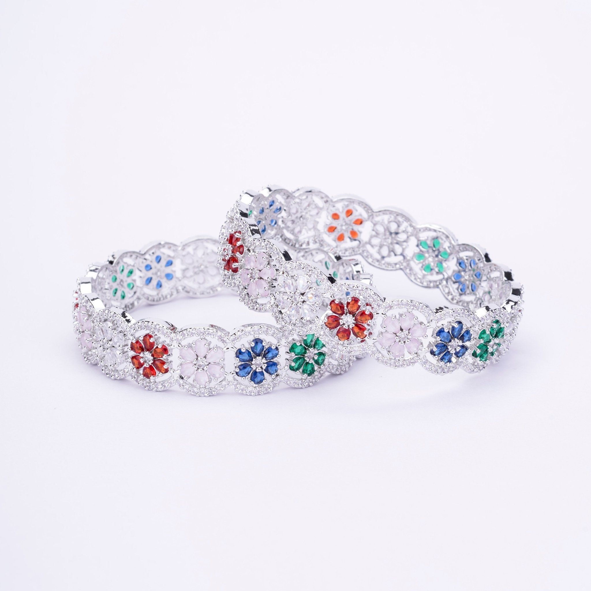 American Diamond Rhodium Bangles