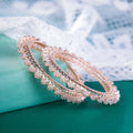 American Diamond Rose Gold Pacheli Bangles Set (Pack of 2)