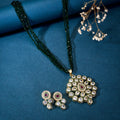 Beaded Kundan Pendant Set with Matching Earrings