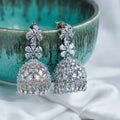 Big American Diamond Rhodium Jhumka