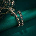 Black Plated Oval Loop Bangles (Pack of 2)