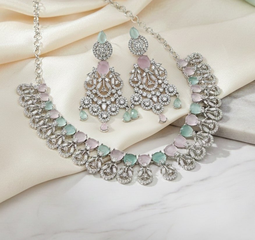 Blooming Elegance Rhodium Necklace
