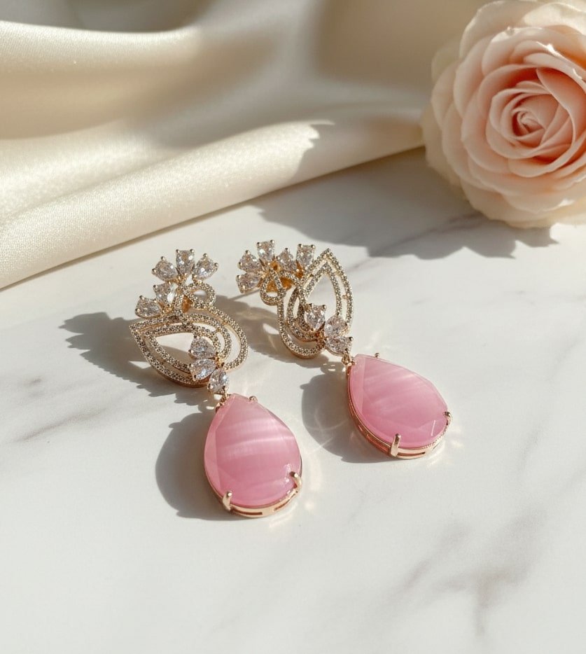 Blush Bloom Rose Gold Earrings