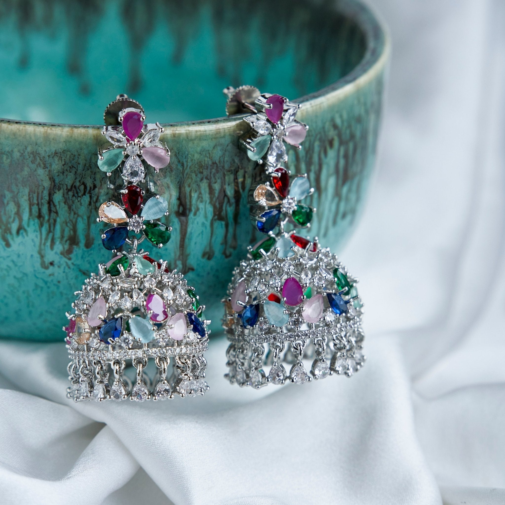 Celestial Rhodium Jhumka