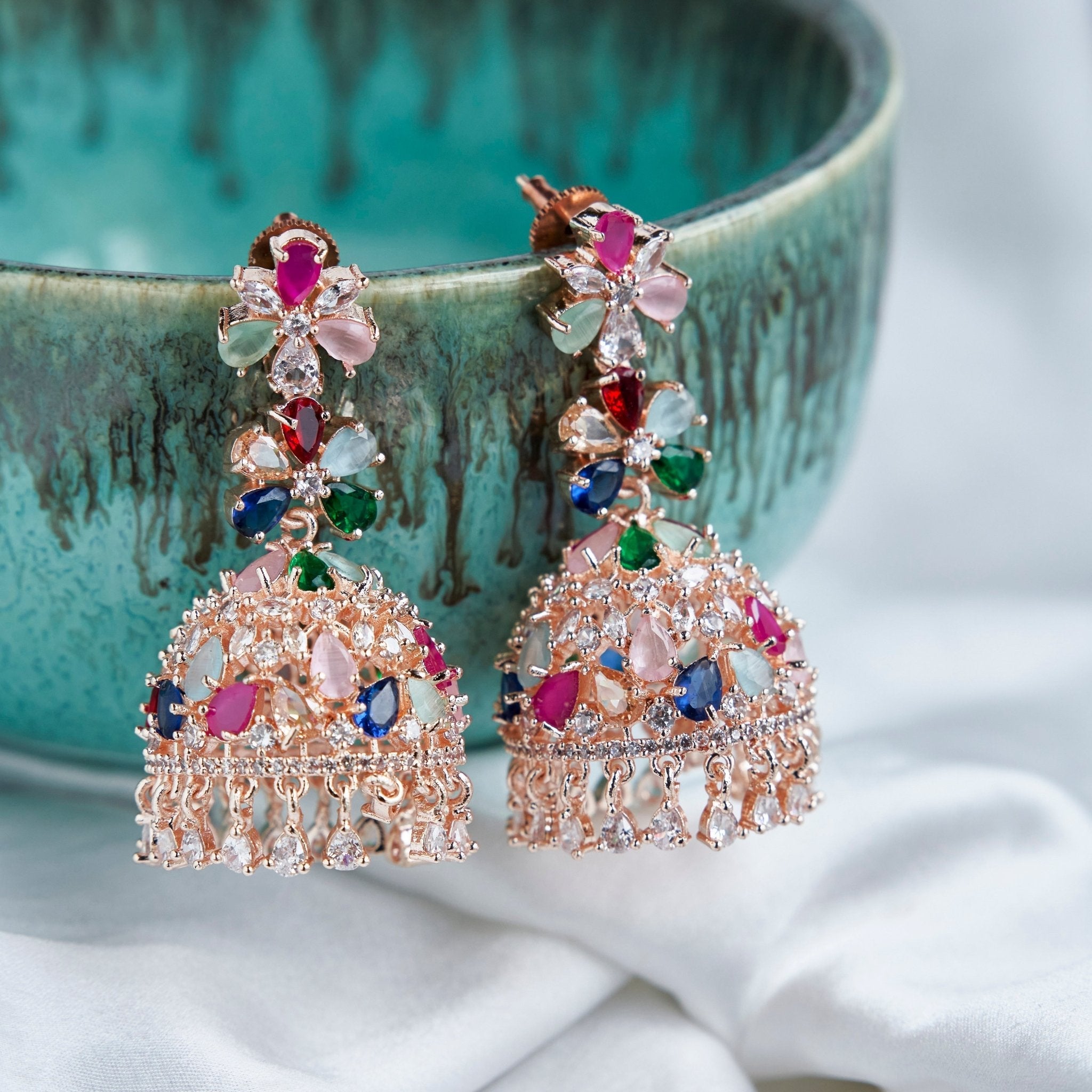 Celestial Rose Gold Jhumka