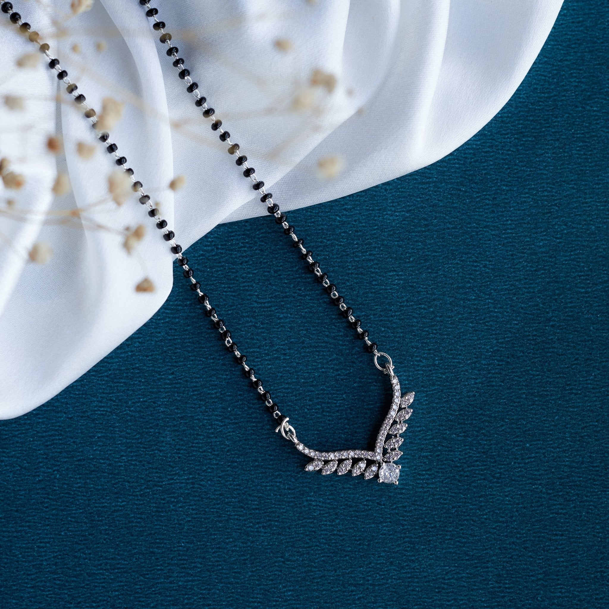 Cherished Threads Rhodium Mangalsutra