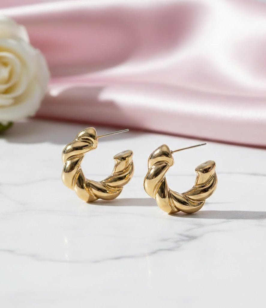 Classic Twisted Gold Plated Studs