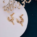 Crescent Bird-Shaped Gold Plated Combo Nose Pin
