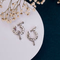 Cresecent Rhodium Plated Combo Nose Pin