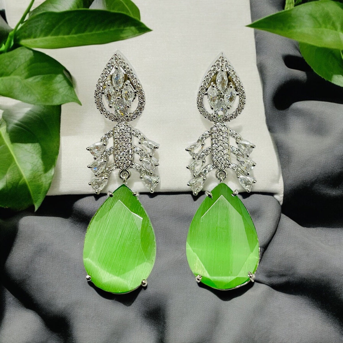 Crystal Dewdrop Danglers Earrings