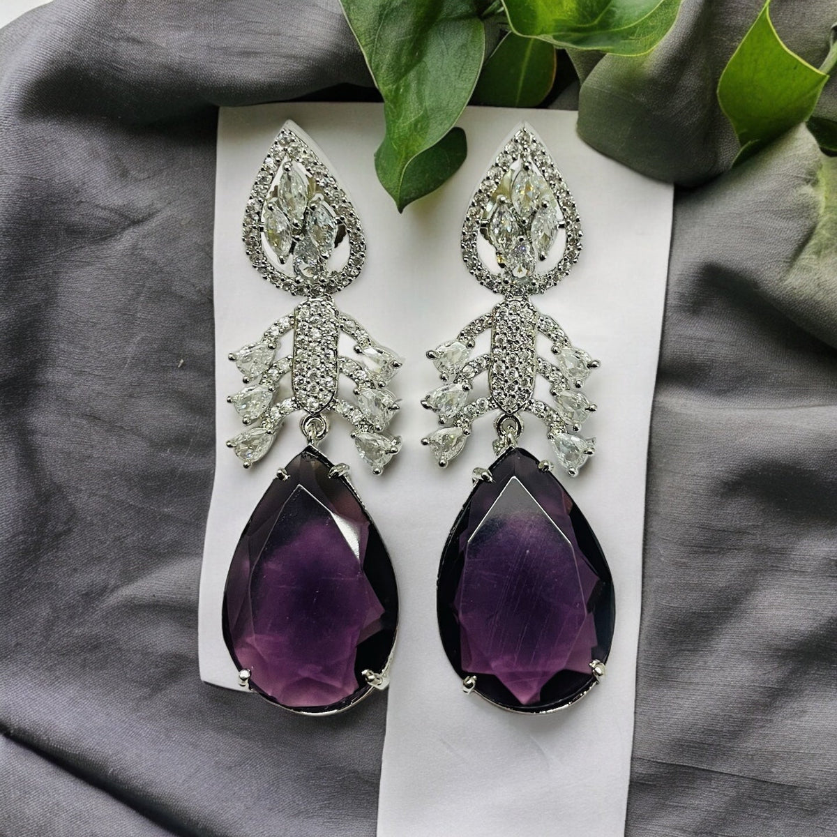Crystal Dewdrop Danglers Earrings