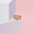 Cushion Cluster Gold Plated Ring