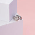 Cushion Cluster Rhodium Ring