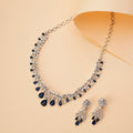 Cz Elegance Rhodium Necklace