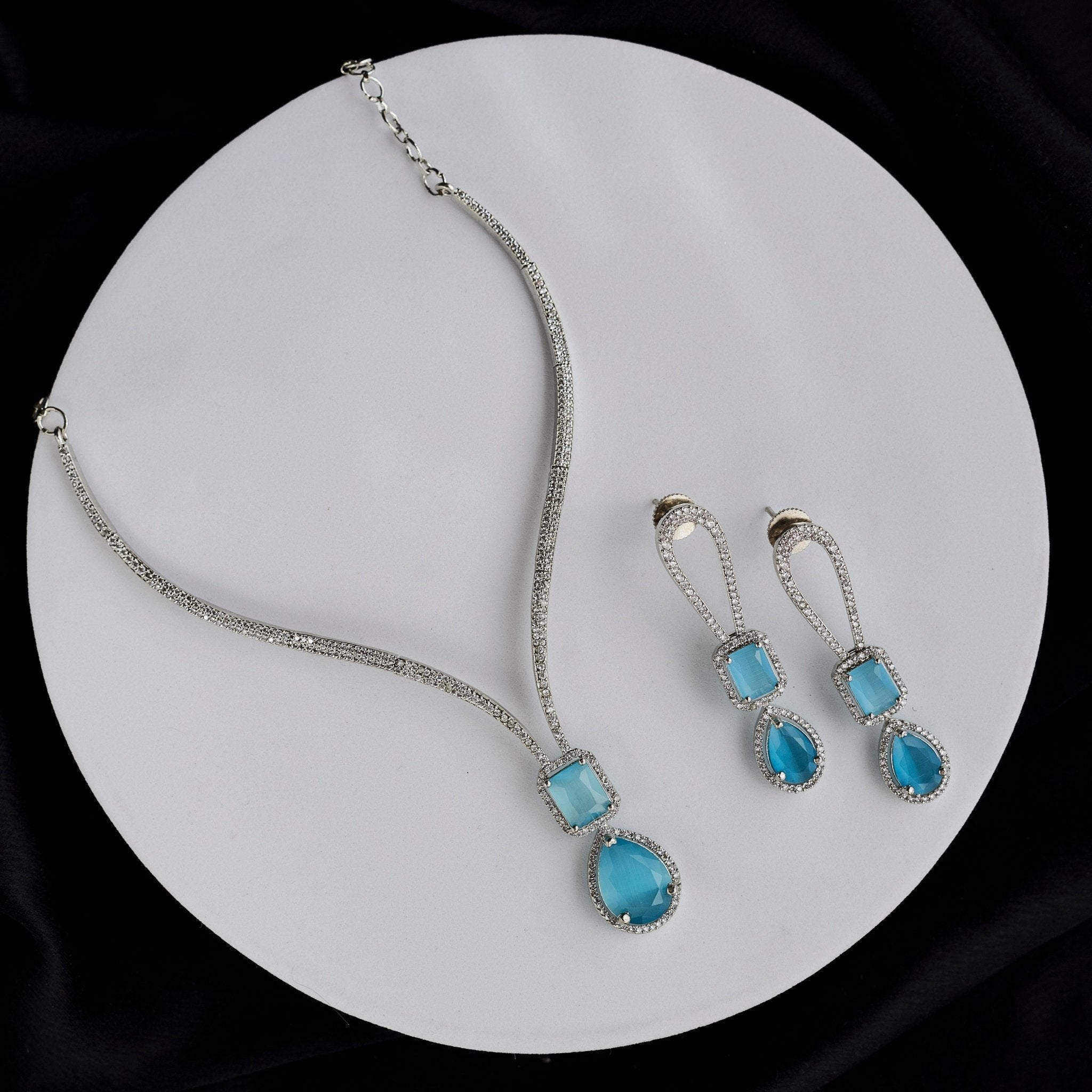 CZ Glorious Rhodium Necklace