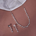 Dazzling Glacier Rhodium Plated Necklace Set