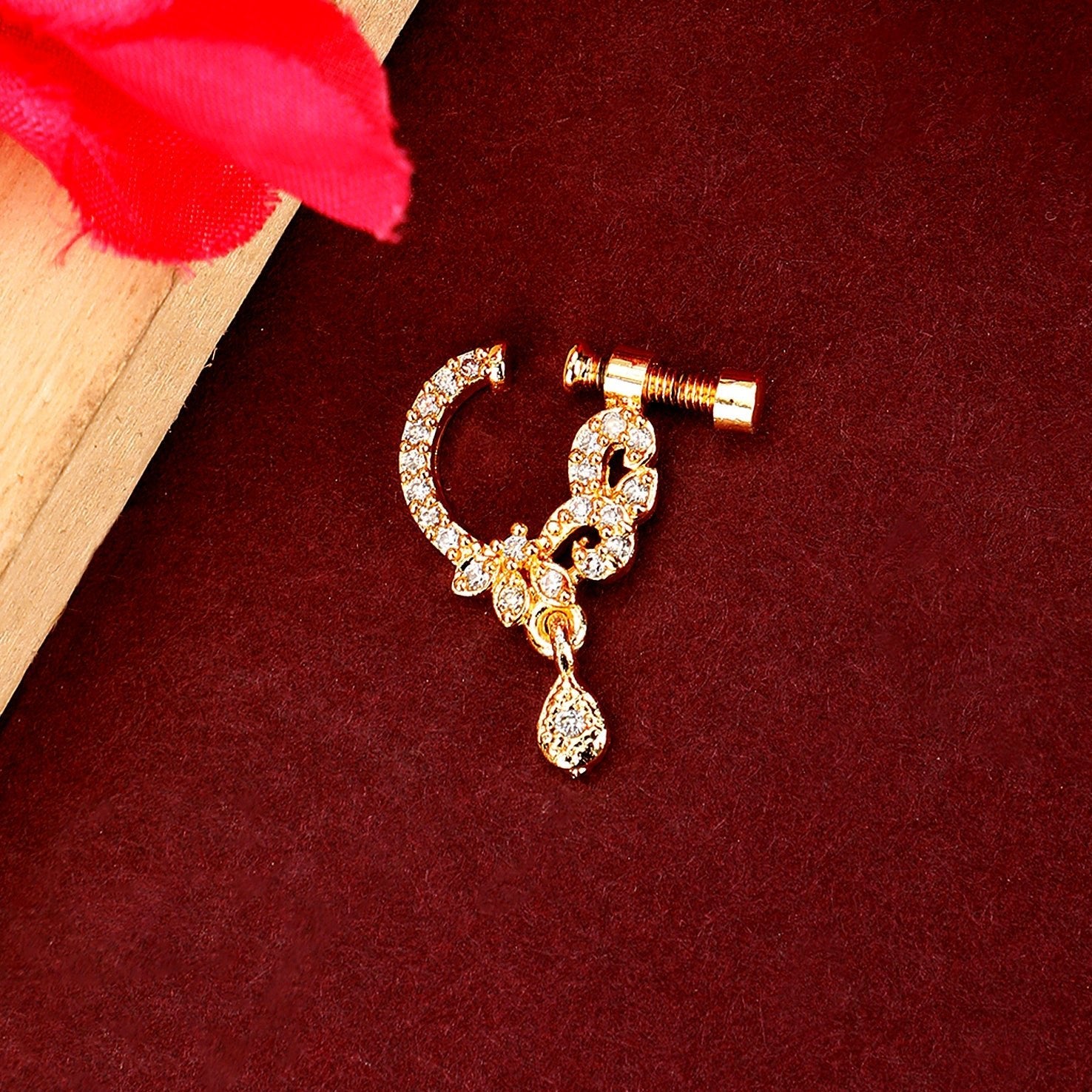Dazzling Golden Nose Pin