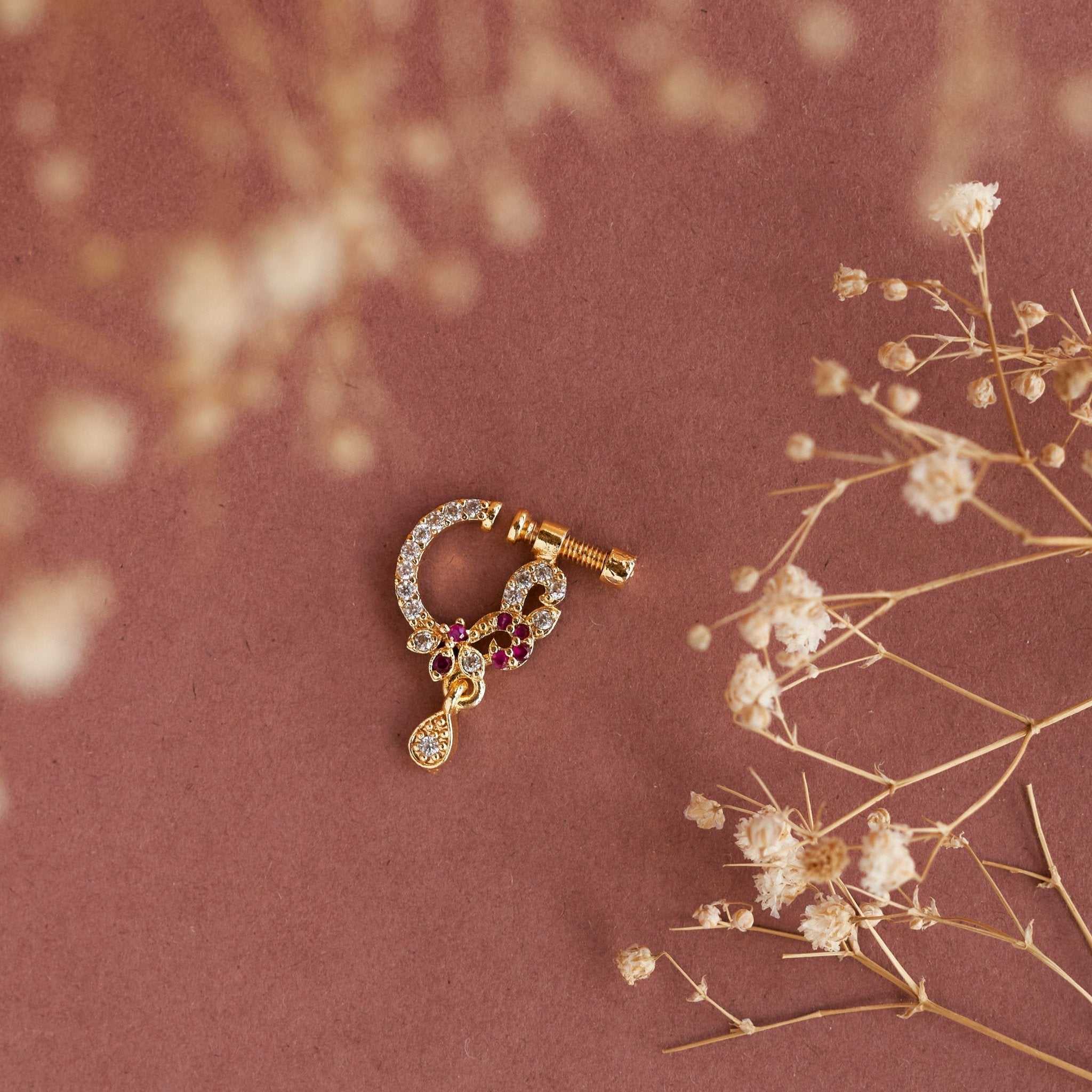 Dazzling Golden Nose Pin