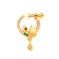 Dazzling Peacock CZ Nose Pin