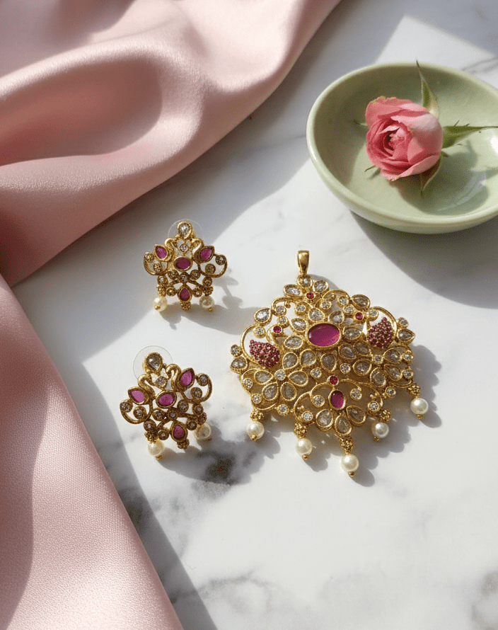 Divine Grace Matte Locket Set - Opal Touch