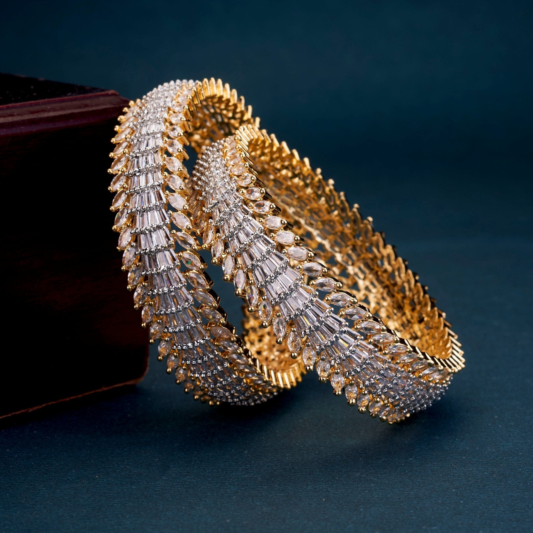 Duchess Halo Gold Plated Bangles