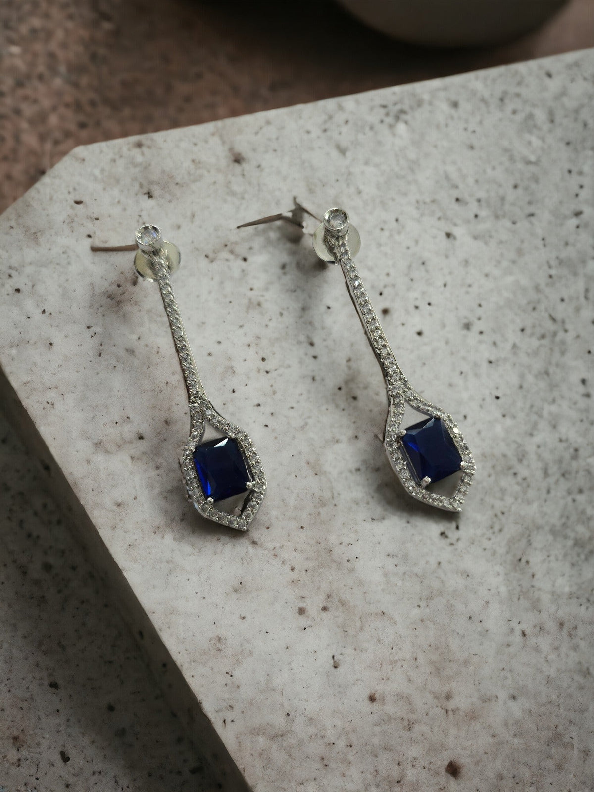 Elegance Rhodium Plated Crystal Earrings