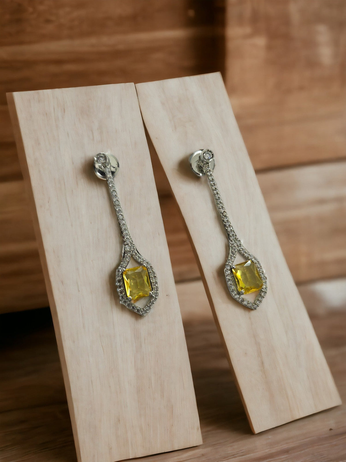 Elegance Rhodium Plated Crystal Earrings