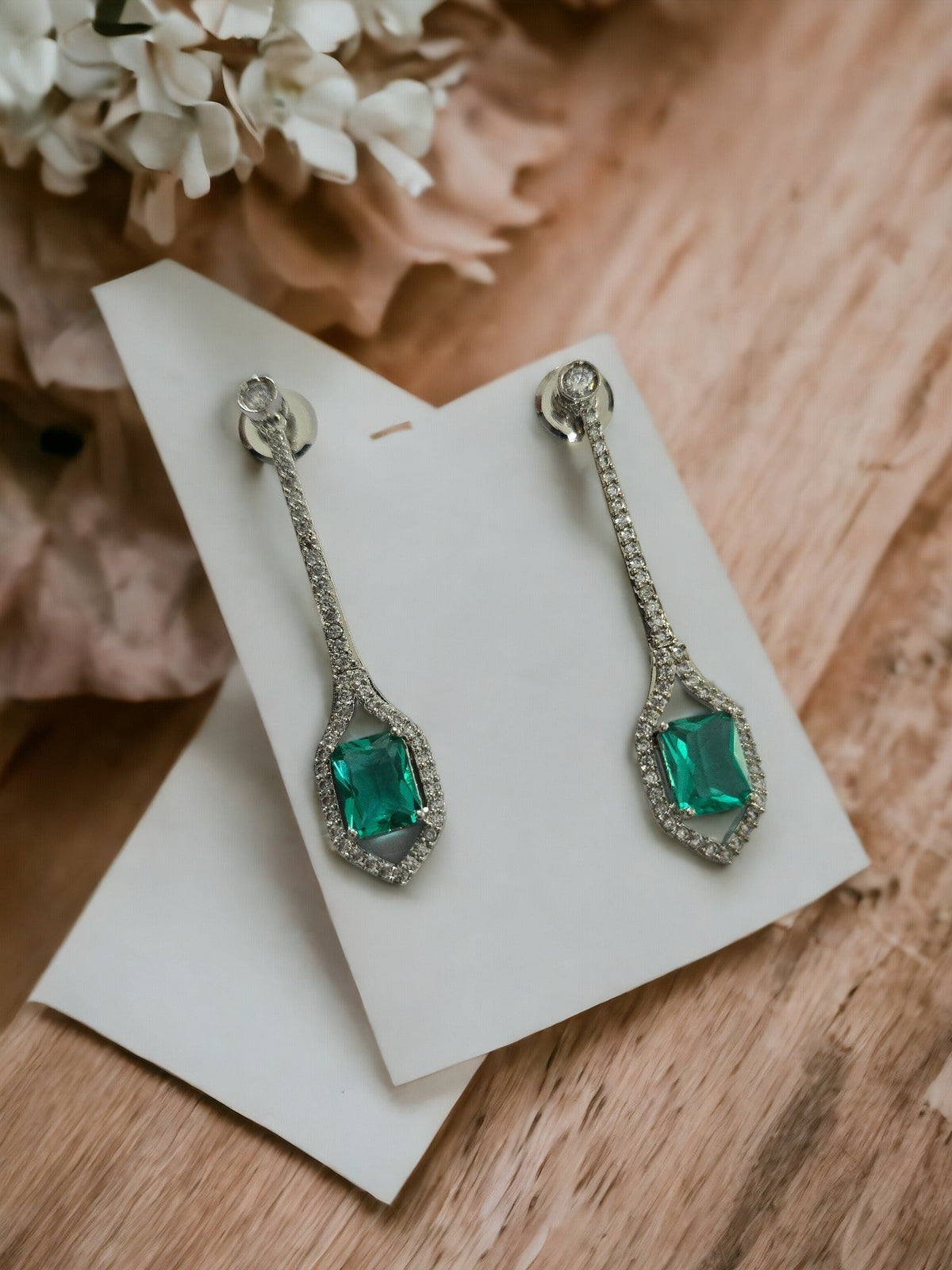 Elegance Rhodium Plated Crystal Earrings