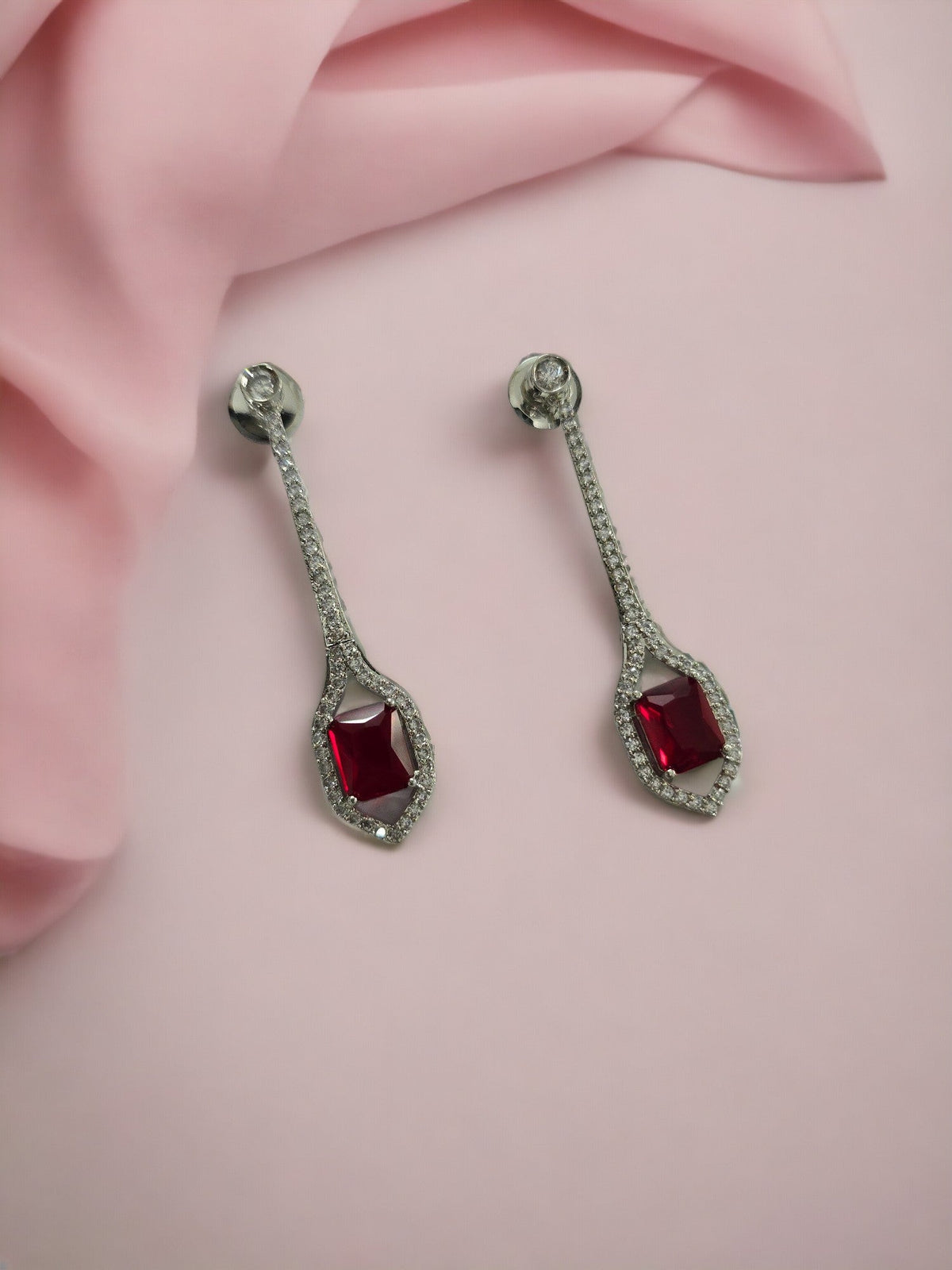 Elegance Rhodium Plated Crystal Earrings
