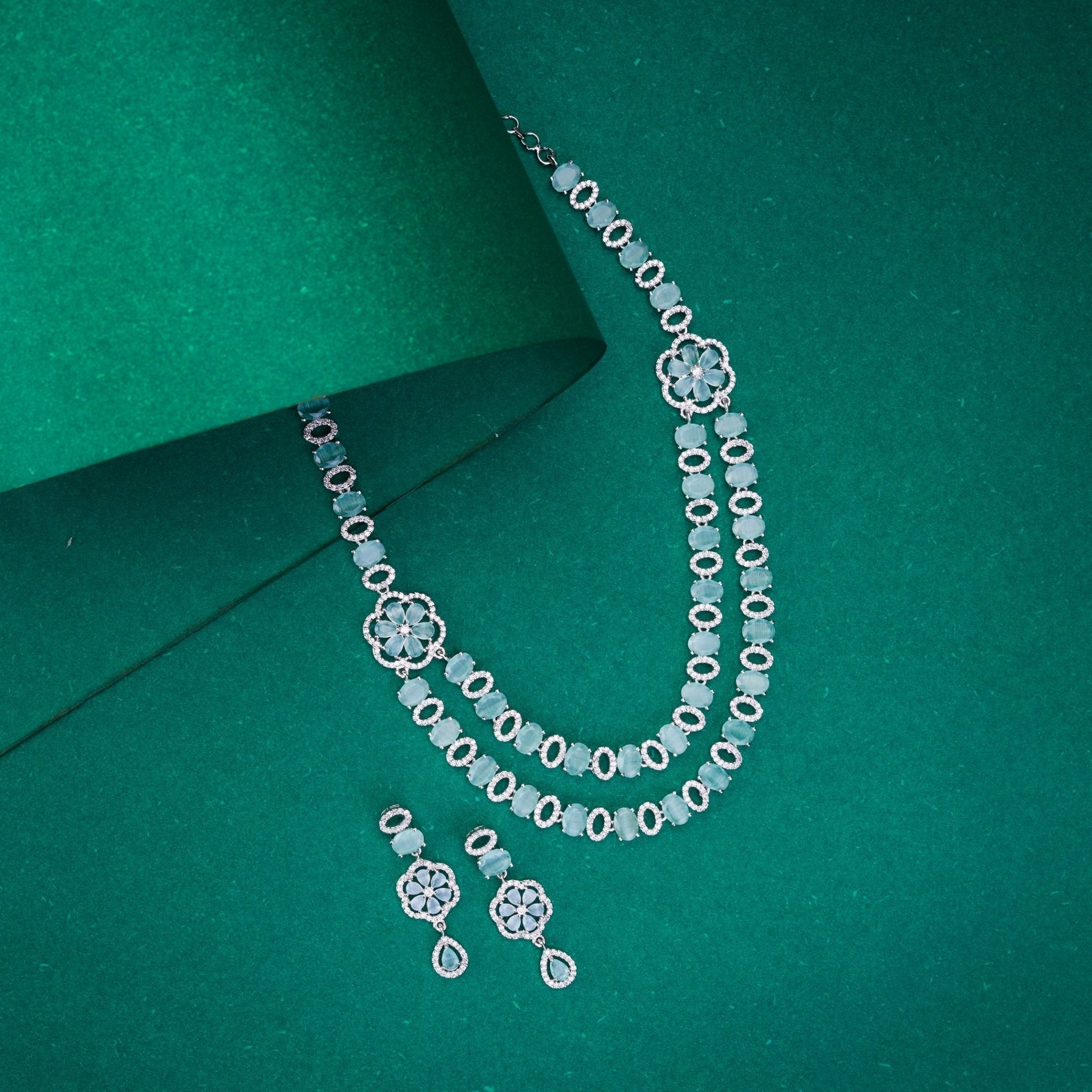 Elegant 2 Layer Oval Necklace Set