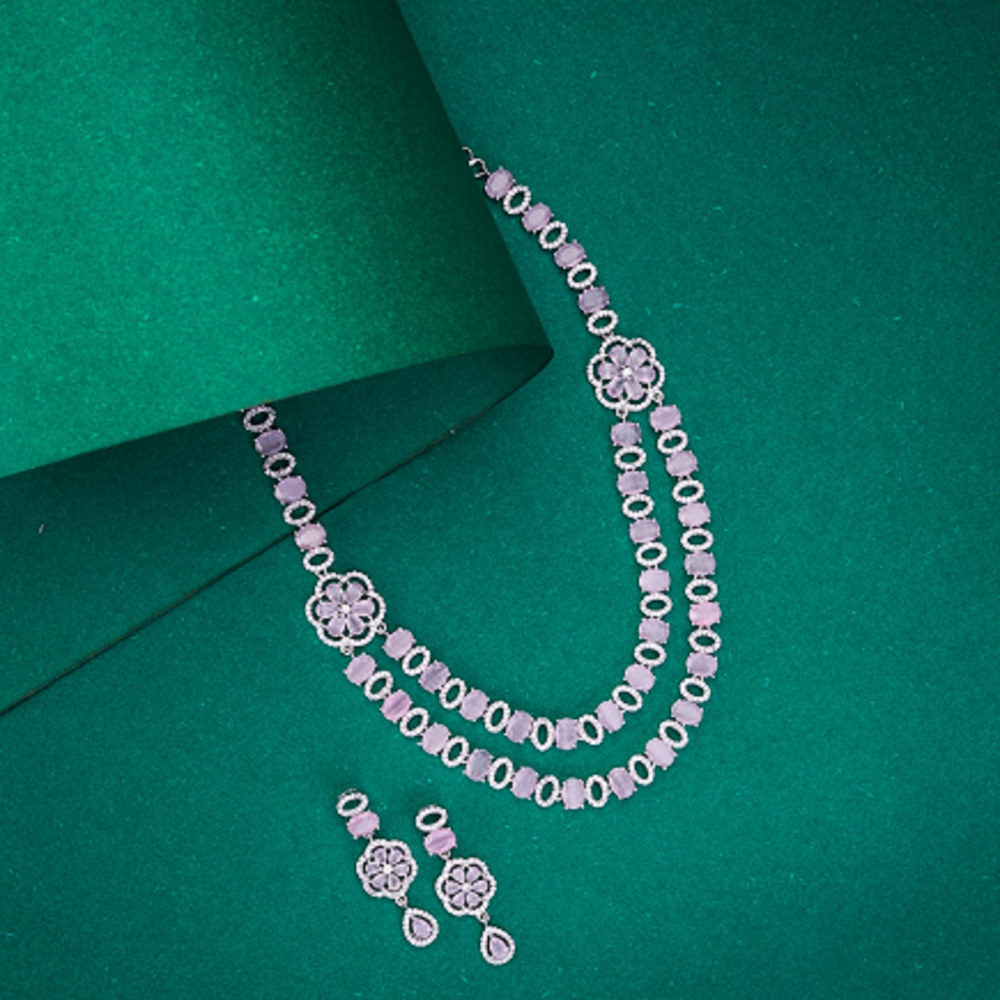 Elegant 2 Layer Oval Necklace Set