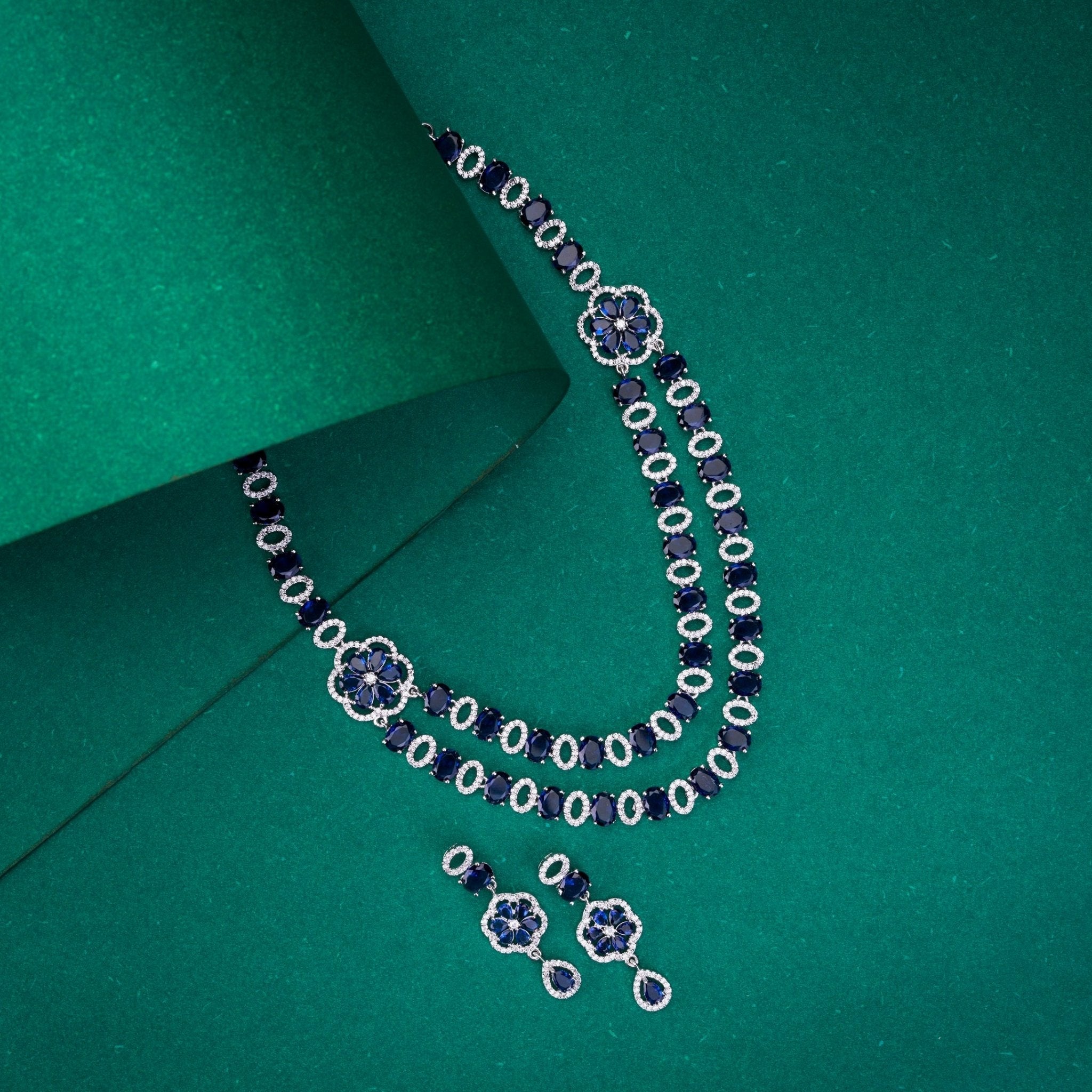 Elegant 2 Layer Oval Necklace Set