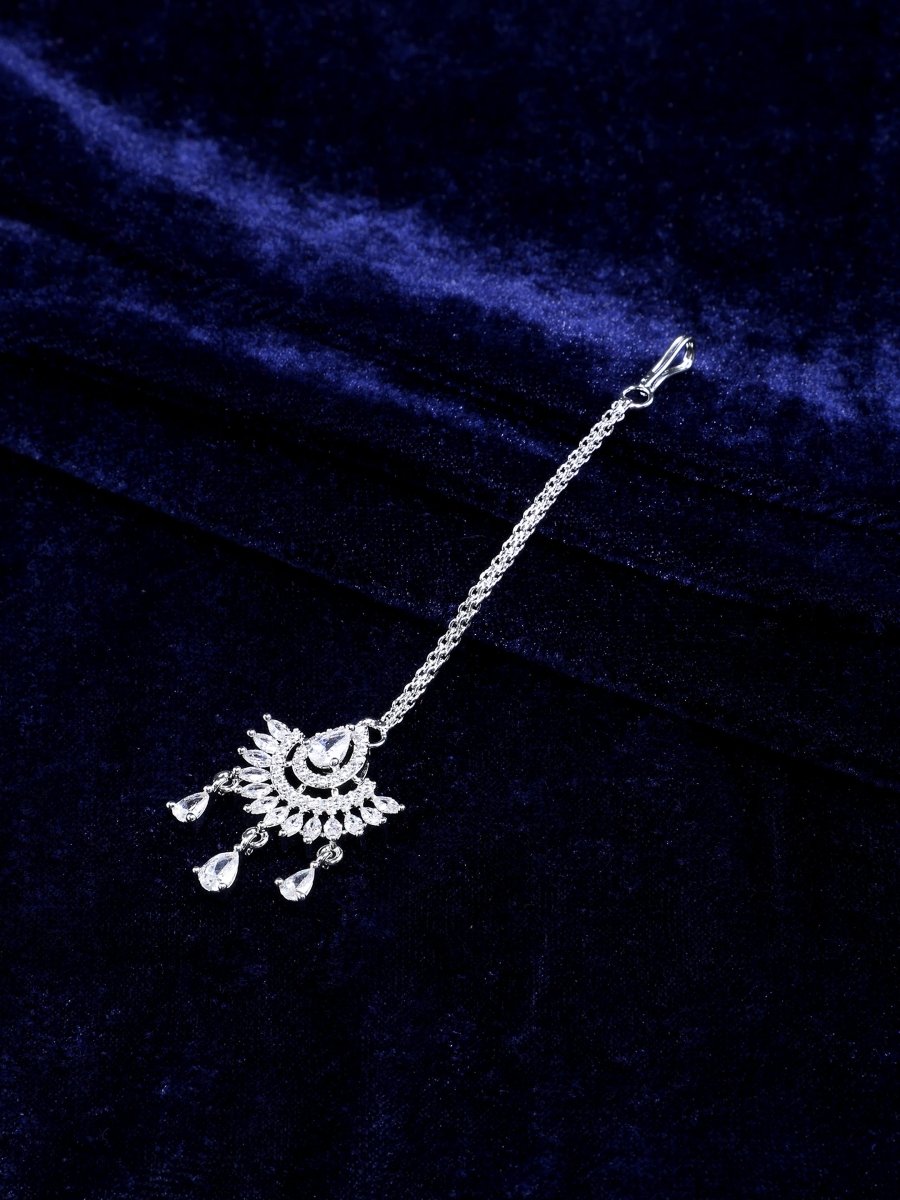 Elegant AD Stone Embellished Maang Tikka